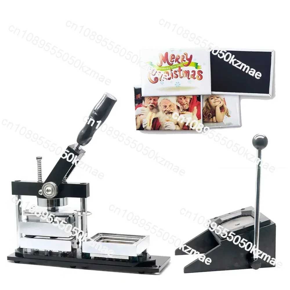 

IN STOCK 90*65mm Fridge Magnet Making Machine Rectangle Button Maker Kit with Cutter and 100pcs Materials