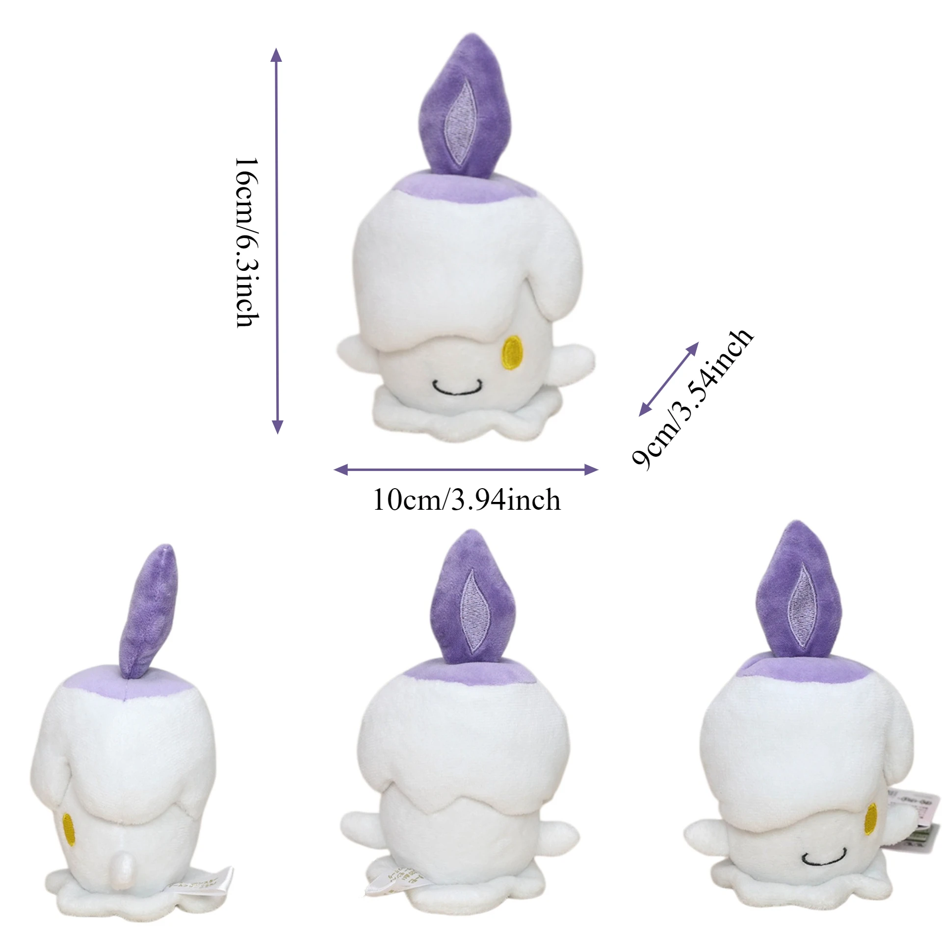 16cm Anime Pokémon Litwick White Candle Ghost Plush Doll Soft Ornament Cosplay Room Decor Teens Halloween Carnival Birthday Gift