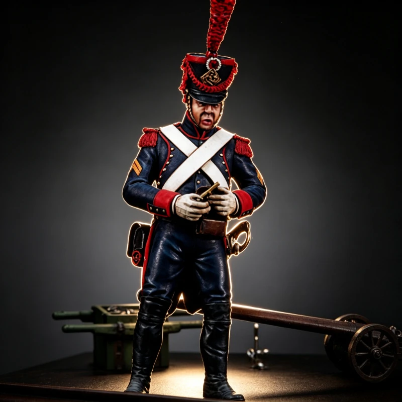 1/32 Scale 54mm DieCast Resin Figure Model Kit French Guard Artilleryman Miniature Toys Unassembled Unpainted