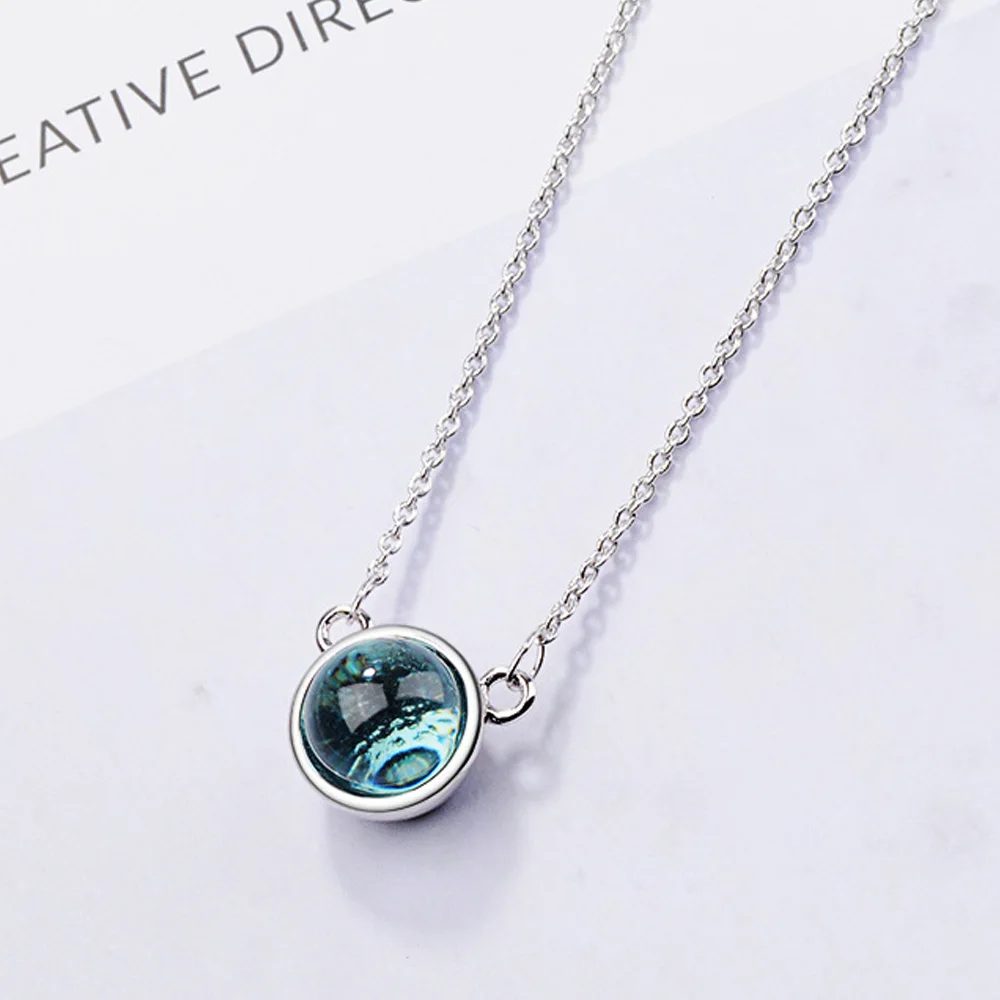 Fashion 925 Sterling Silver Round Crystal Bear Pendants Necklaces For Women Wedding Luxury Quality Jewelry  Offers