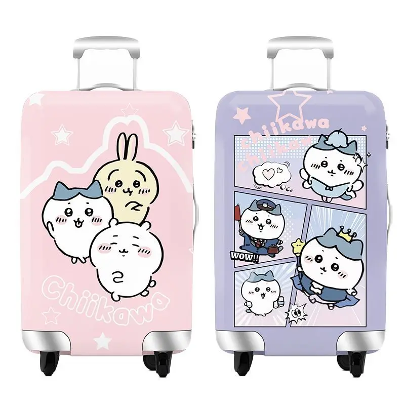Anime Cartoon Kawaii Chiikawa Double Sided Printing Suitcase Protective Case Wear-resistant Stretch Fabric Double Opening Zipper