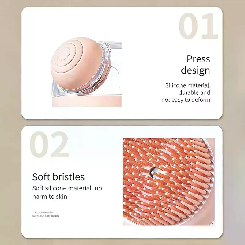 

Silicone Shampoo Head Scalp Massage Brush Silicone Body Brush Hair Washing Comb Bath Massage Brush