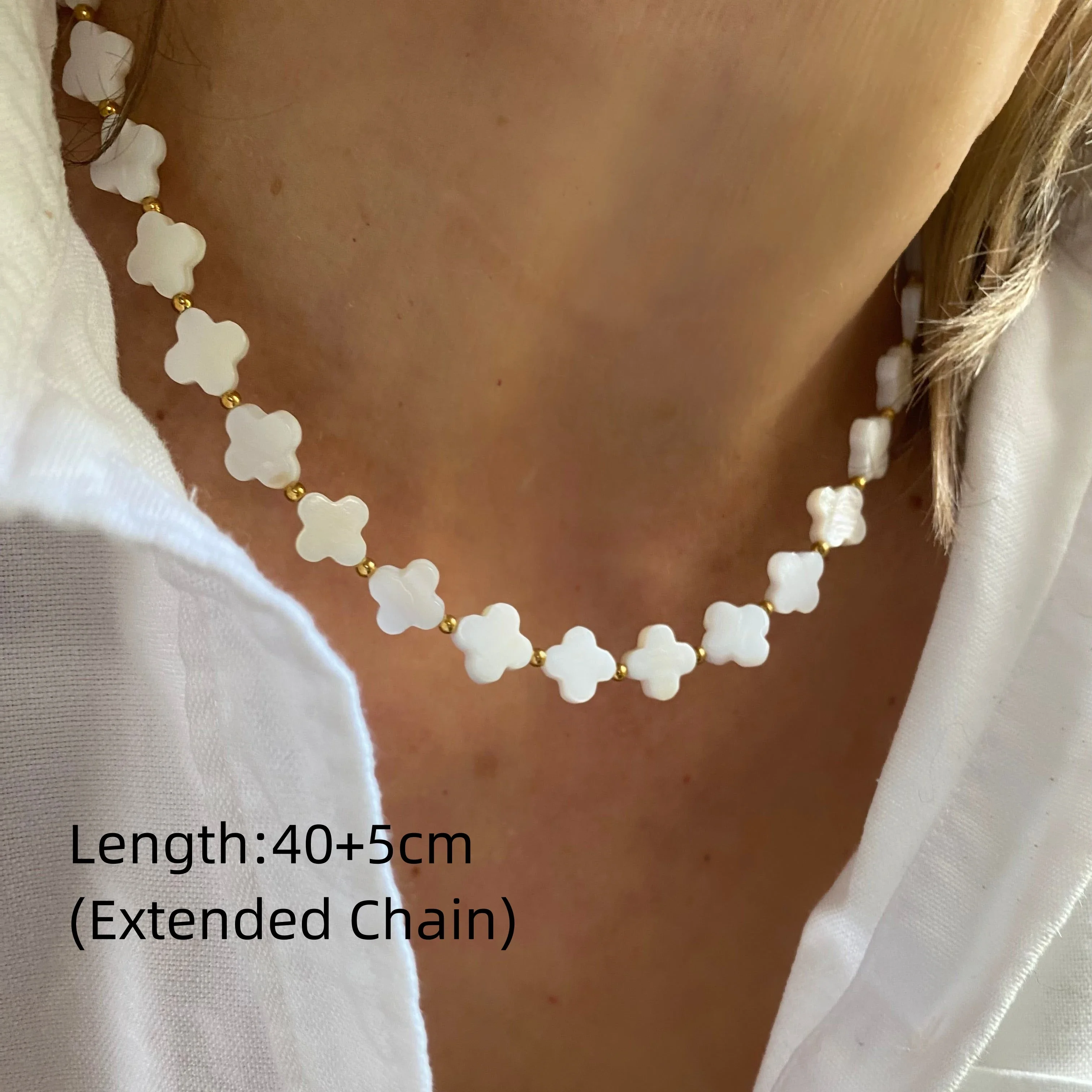 CCGOOD Necklace Mother of Pearl Choker Natual Shell Beads Necklaces for Women Summer Collar Jewelry image 3