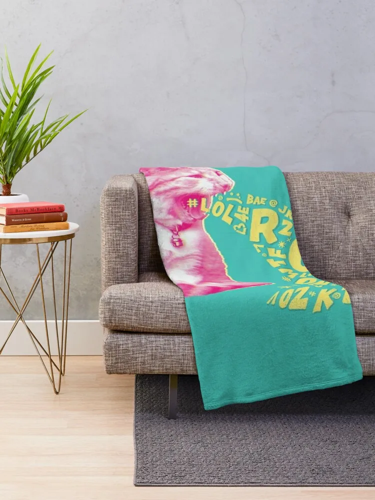 Word Vomit Cat Throw Blanket Hairys Summer Blankets