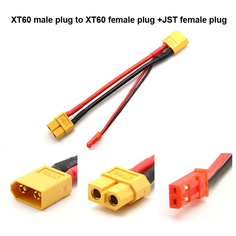 1pcs 10cm Xt30 Xt60 Xt90 Ec3 Ec5 Mpx Trx Xt150 T Plug Female To Male Adapter Connectors 10 12 14 16awg 10cm For Rc Lipo Battery