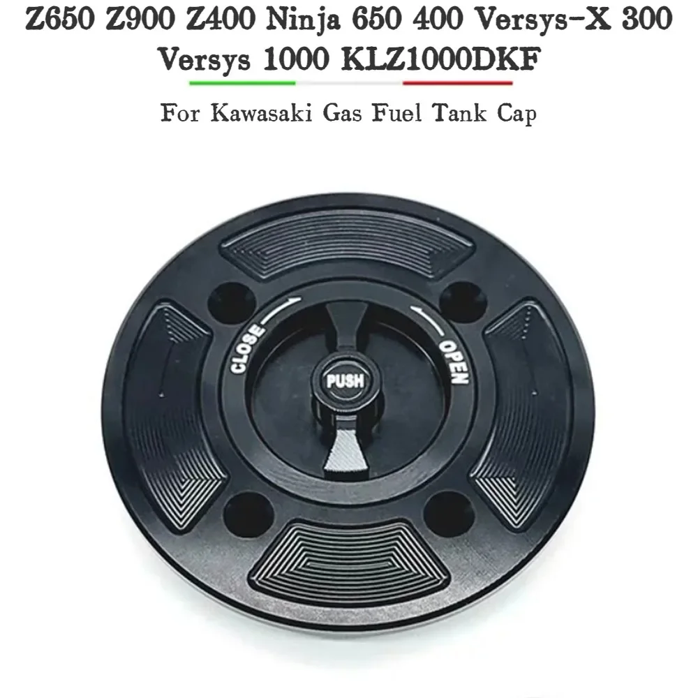 CNC Fuel Tank Cap Cover For Kawasaki Z650 Z900 Z400 Ninja 650 400 Versys-X 300 Versys 1000 KLZ1000DKF