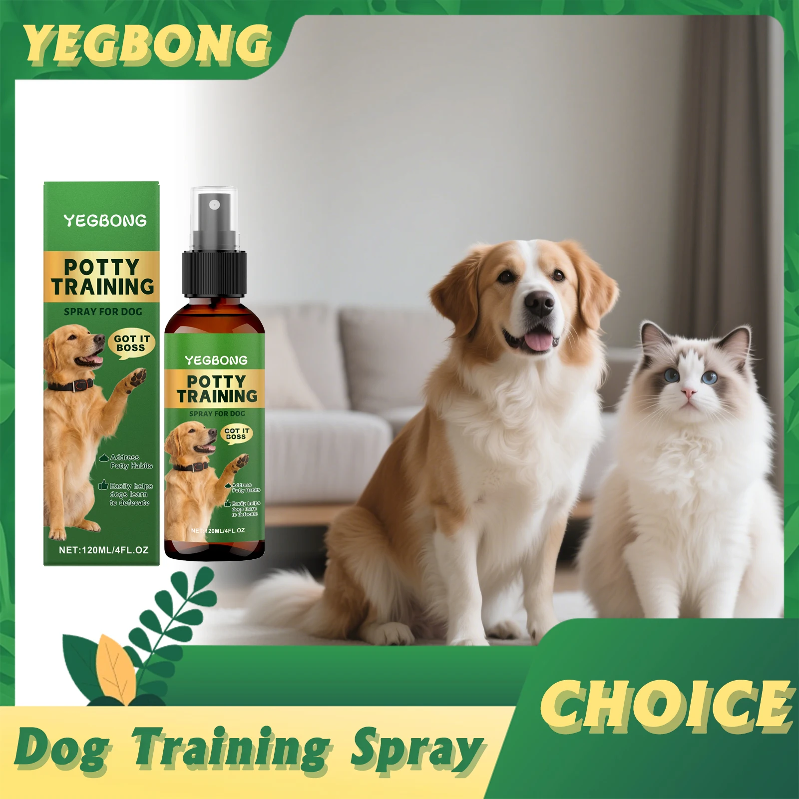 

Dog Toilet Training Spray Effectively Guiding Pets Defecate Correcting Toileting Habits Plant Ingredients Non-toxic Pet Supplies