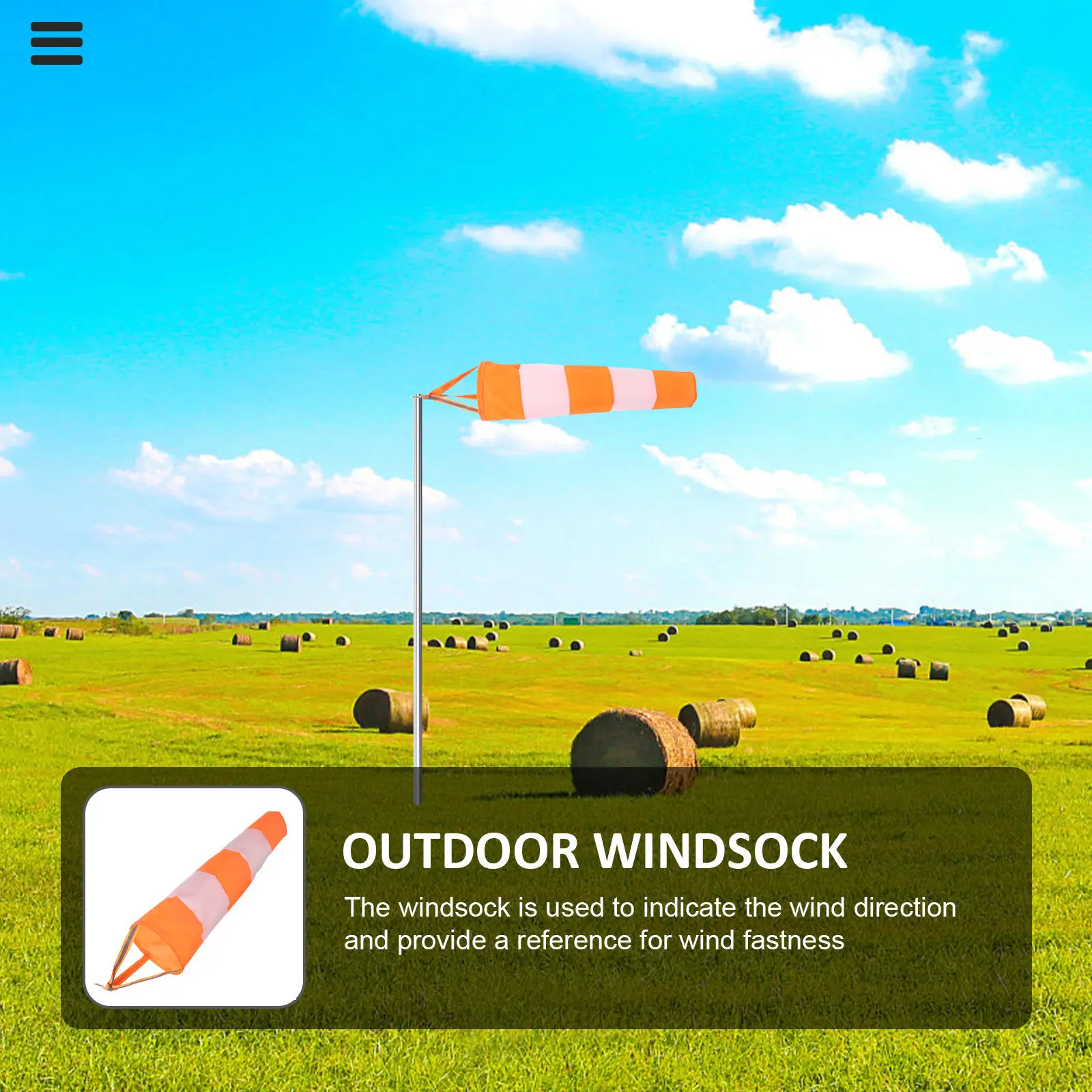 Fluorescent Windsock for Outdoor Wind Measurement Lightweight All Weather Nylon Wind Vane Indicator Uv Rain Resistant Easy