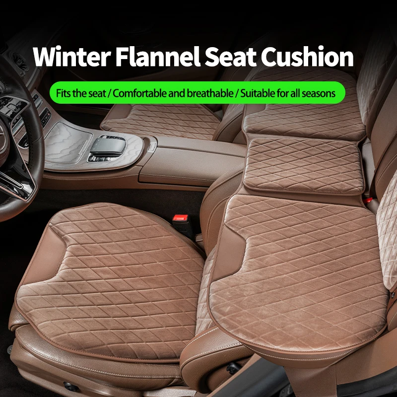 

3Pcs Universal Fit Car Seat Mats Flannel Coverage Seat Cover Protector Non-Slip Durable & Easy to Clean for Cars Trucks SUVs