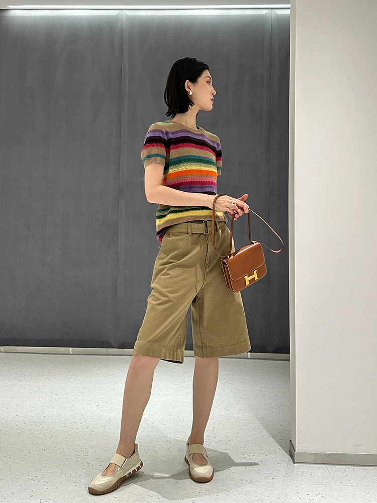 

Женские повседневные брюки с высокой талией, широкие штанины, удобные, дышащие, из смесового хлопка, на молнии, для ежедневной носки