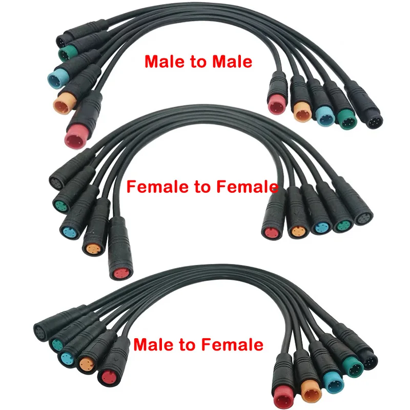 4/10Pcs M8 2 3 4 5 6 Pin Electric Bicycle Butt Joint Plug Waterproof for Ebike Display Cable 25cm Female Male Optional Connector