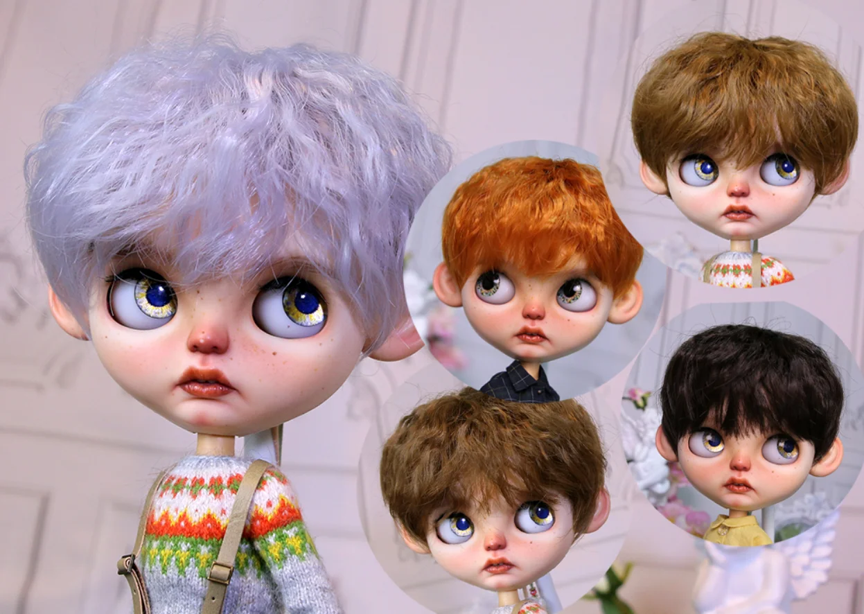 

Blythes doll hair is suitable for 1/6 size stylish sunny and handsome easy to roll high temperature silk, puff, foam and golden