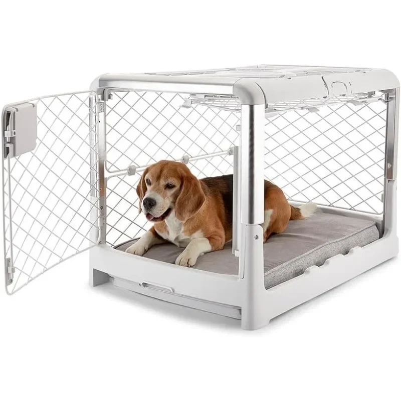 

Authenticity guarantee.Dog Cage (Foldable Cage, Portable Travel Cage) for Medium Dogs and Puppies (Gray)USA