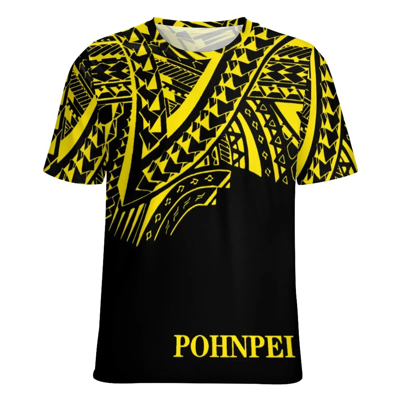 

Полинезийская традиционная футболка из полиэстера с этническим узором, рубашка с короткими рукавами и принтом высокой четкости, детский топ, впитывающий пот