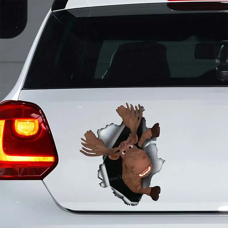 

Funny Moose Animal Car Sticker Waterproof Vinyl Decal Bumper Rear Window Laptop Self-adhesive Decal For Car Accessories SH199