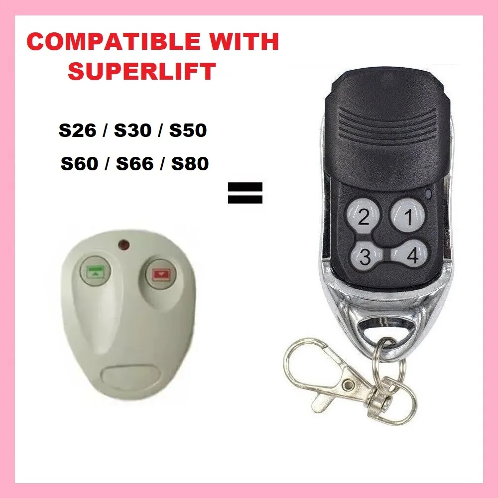 

For Superlift S66 S80/SL1/SL2 /S26/S60 Garage Door Remote Control 433.92MHz Rolling Code Gate Openers Replacement