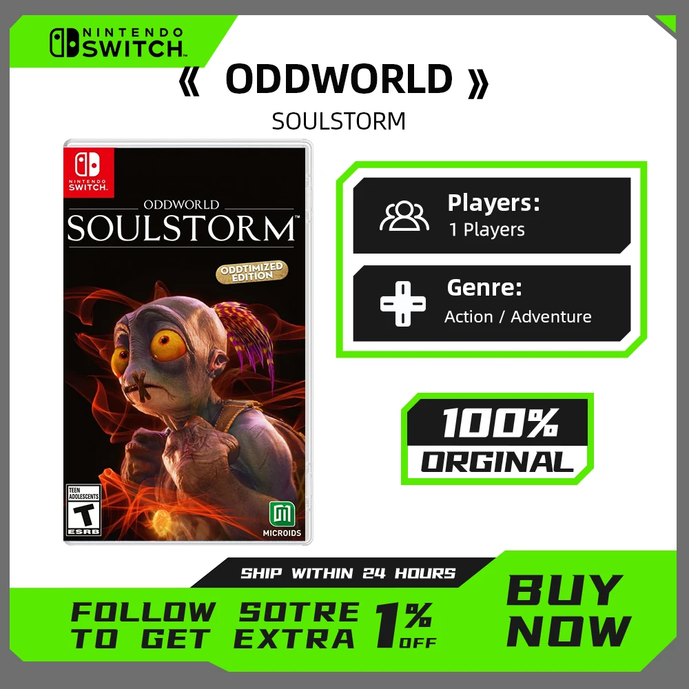 Nintendo Switch Game Deals - Oddworld: Soulstorm - 100% Original Games Physical Cartridge Support TV Tabletop Handheld Mode