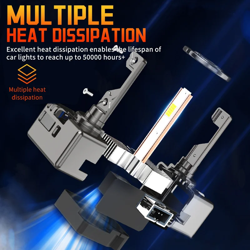 2PCS D1S D3S LED Headlights Bulbs D2S D2R D4S D4R D8S Canbus Lamps Auto Light Two-sided CSP Chip For Car Lights 6000K Plug&Play