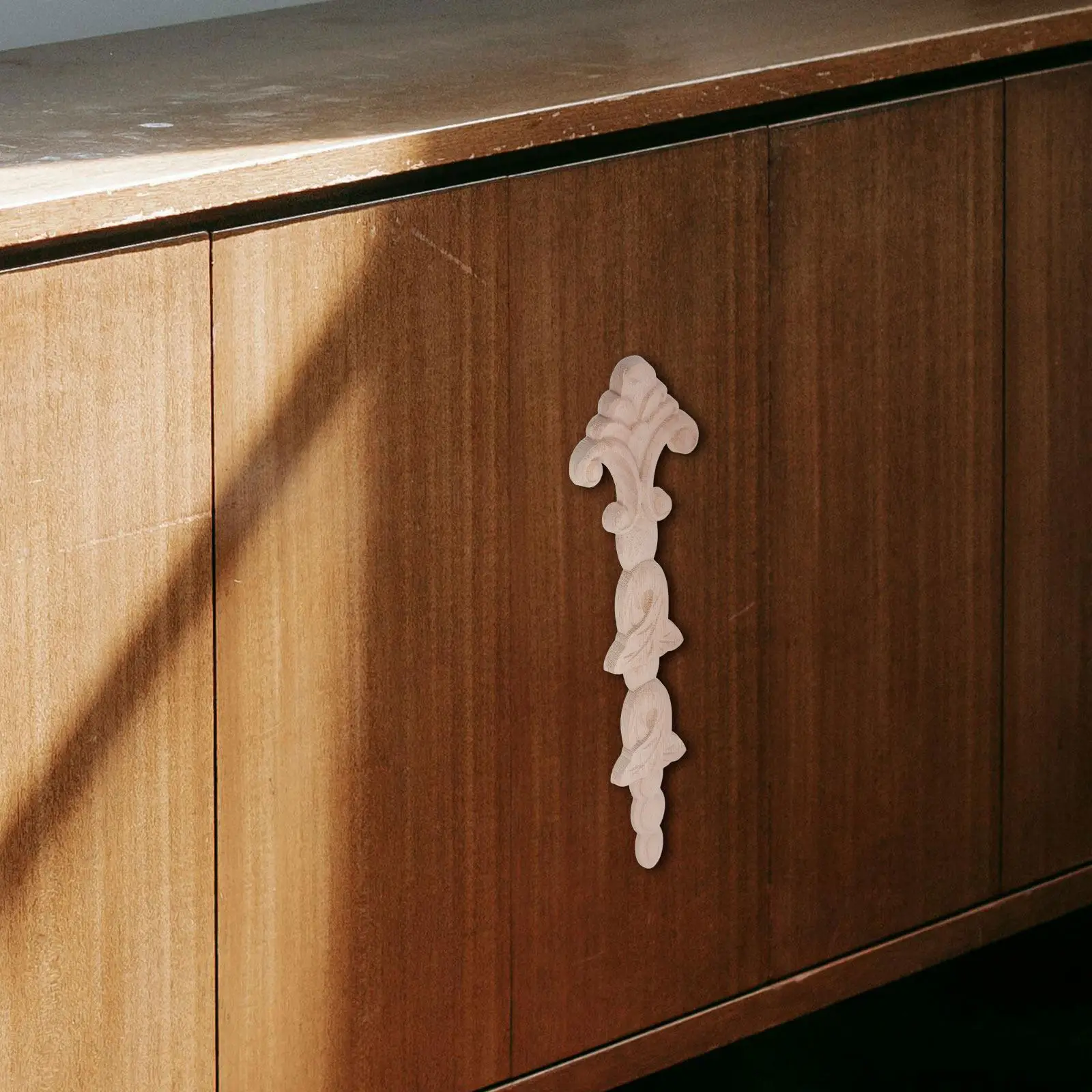 Uncolored Wooden Carved Onlay Applique for Furniture Decoration Enhances 3D Artistic Aesthetic Vintage Baroque Decorative Wood