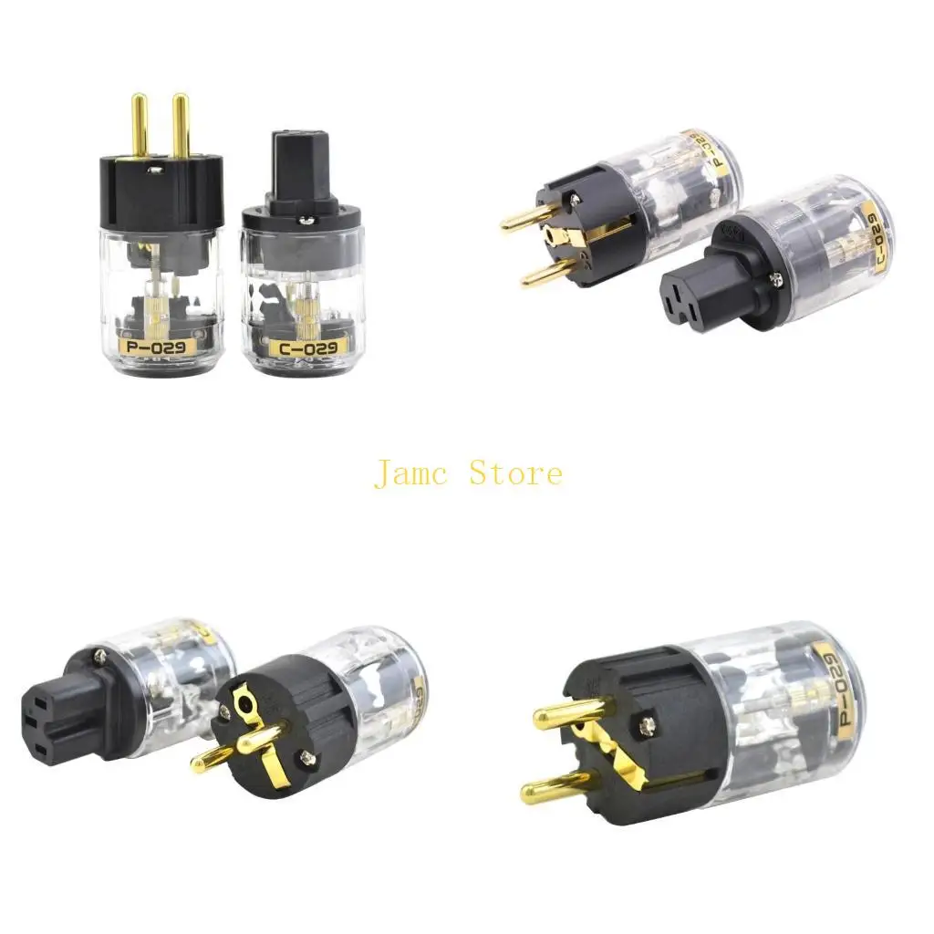 LX0B 1Set P-029 and C-029 Fine Plated EU Version Power Plug For IEC