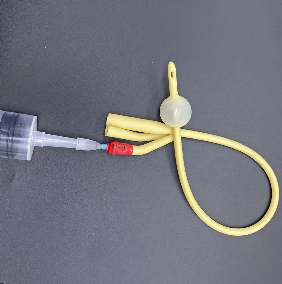 12PCS 3Way Medical Balloon Latex Foley Catheter Silicone Coating Urine Tube Foley Inserted Tube Urine Catheter with Soft Valve