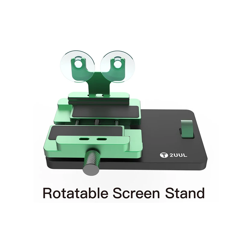 

2UUL BH06 Rotatable Multi-function Screen Fixture Stand, Universal Back Cover Opening Repair Clamp with Side Hanger