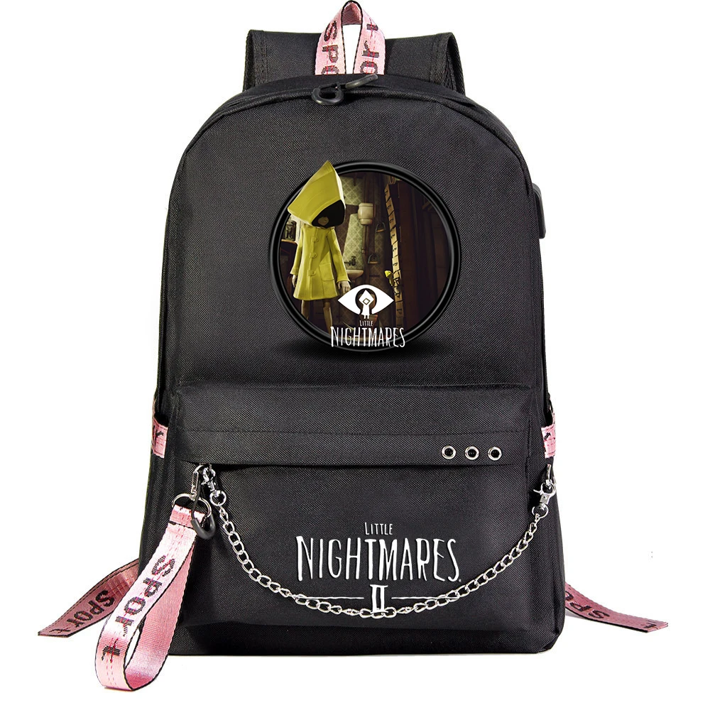 Cartoon Little Nightmares Backpack Students School Bag Women Men Causal Travel Laptop Backpack with Charging USB Teenager