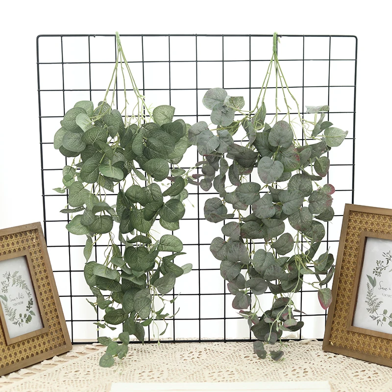 76cm Artificial Plants Hanging Eucalyptus Vine Outdoor Background Wall Rattan Home Wedding Garden Living Room Wreath Decoration