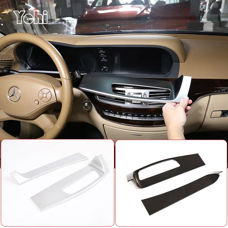 ABS Car Center console dashboard under surface decoration panel Stickers For Mercedes Benz S Class w221 2005-13 Car Accessories