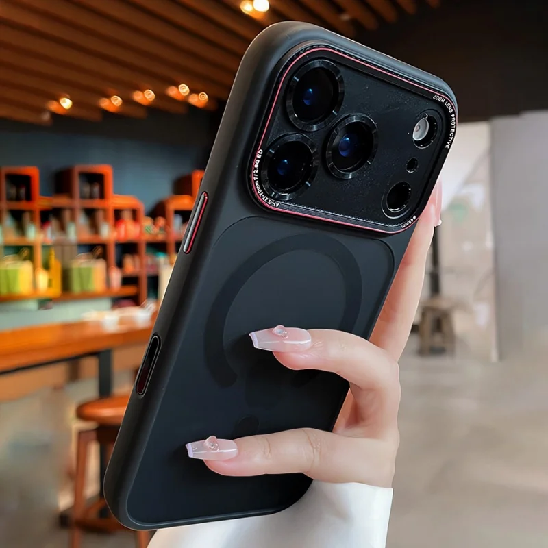 Luxuriöse, matte Handyhülle mit Magnetfunktion für MagSafe, passend für iPhone 18, 16, 15, 17 Pro Max Plus, mit Kameraschutz, stoßfestem Panzer und stoßabsorbierendem Rahmen. – Detail 10