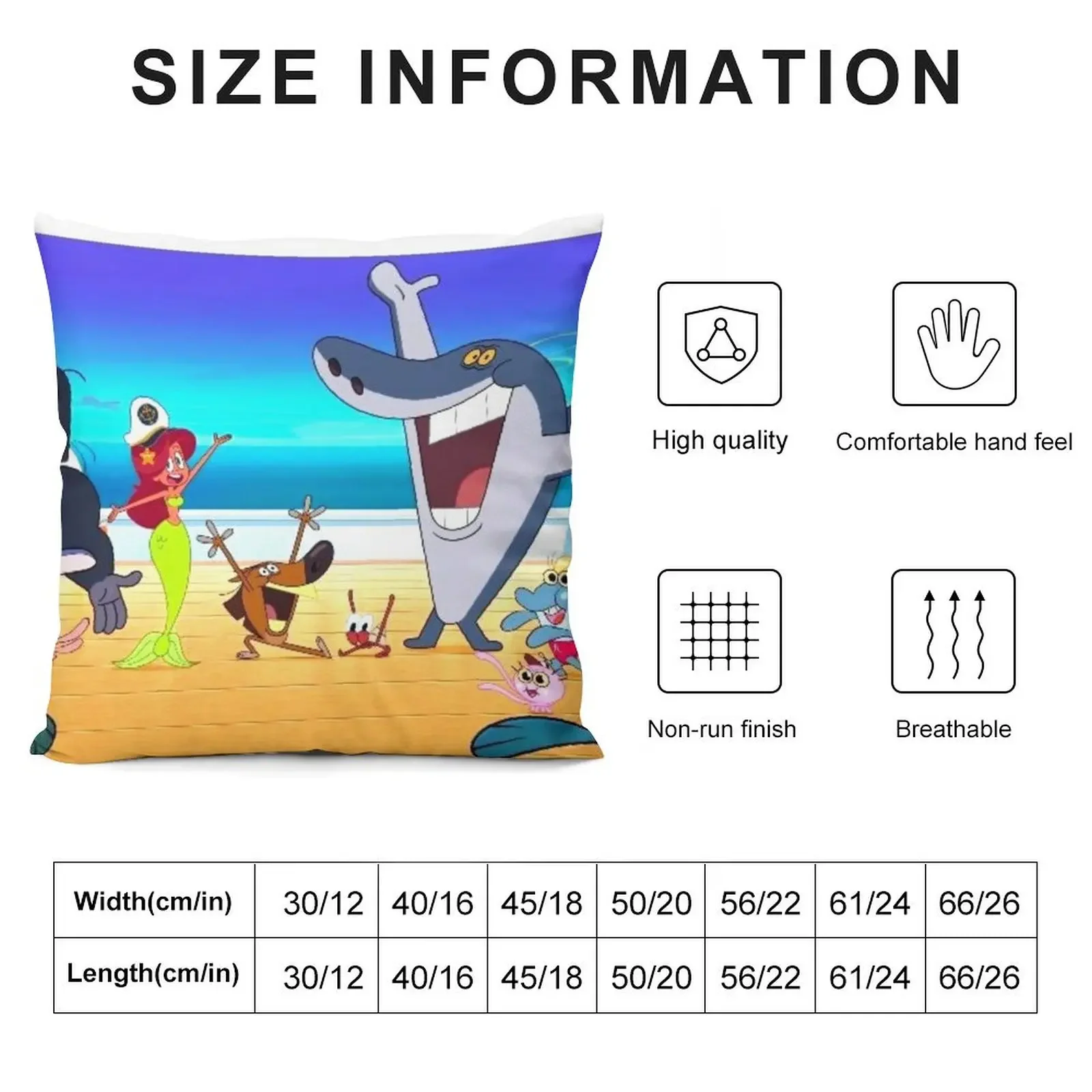 Zig & Sharko - Cartoons for Children Throw Pillow Pillow Case Christmas Throw Pillow Covers Sitting Cushion