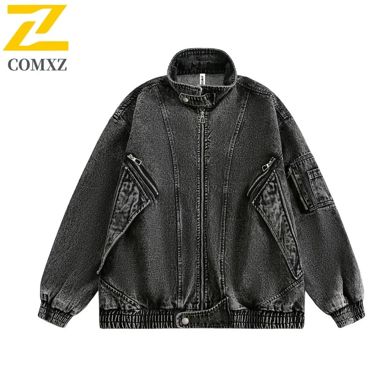 

COMXZ Men Cotton Trench Coat Durable Camping Trip Retro Weekend Stroll Varsity Jacket Daily Outing High-Quality Design Jackets