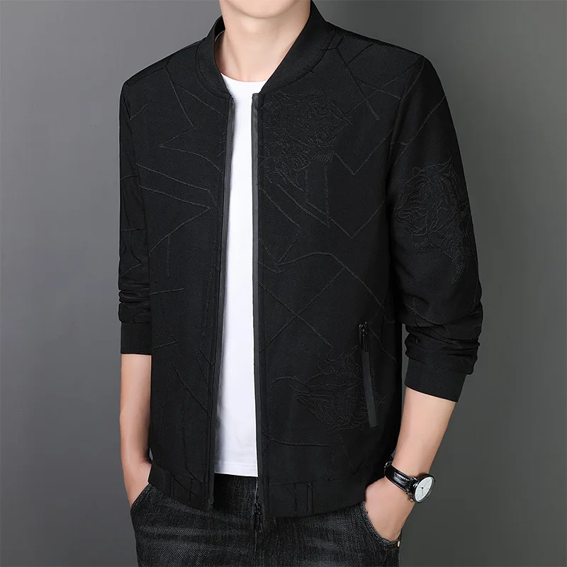 

Spring And Autumn New Men's Jacket Thin Casual Baseball Collar Jacket Trendy Versatile Top Jacket