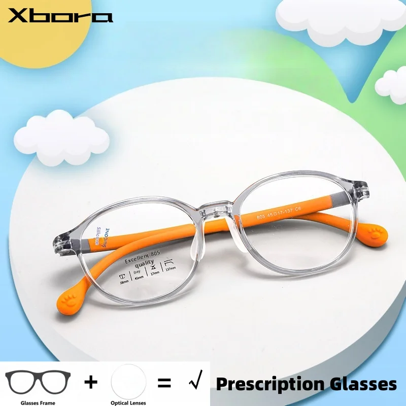 

Xbora Fashion Prescription Eyeglasses Ultra light Kids Glasses Children Boy Girls Computer Myopia Optical Eyeglasses Frame 805