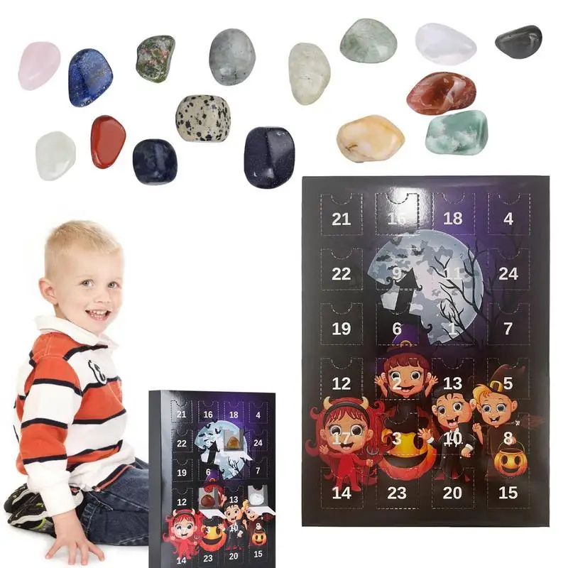 Halloween Calendars Gemstone Daily Surprise Gemstone Crystal Rock Stone Collections Crystal Stone Advent Calendar Halloween