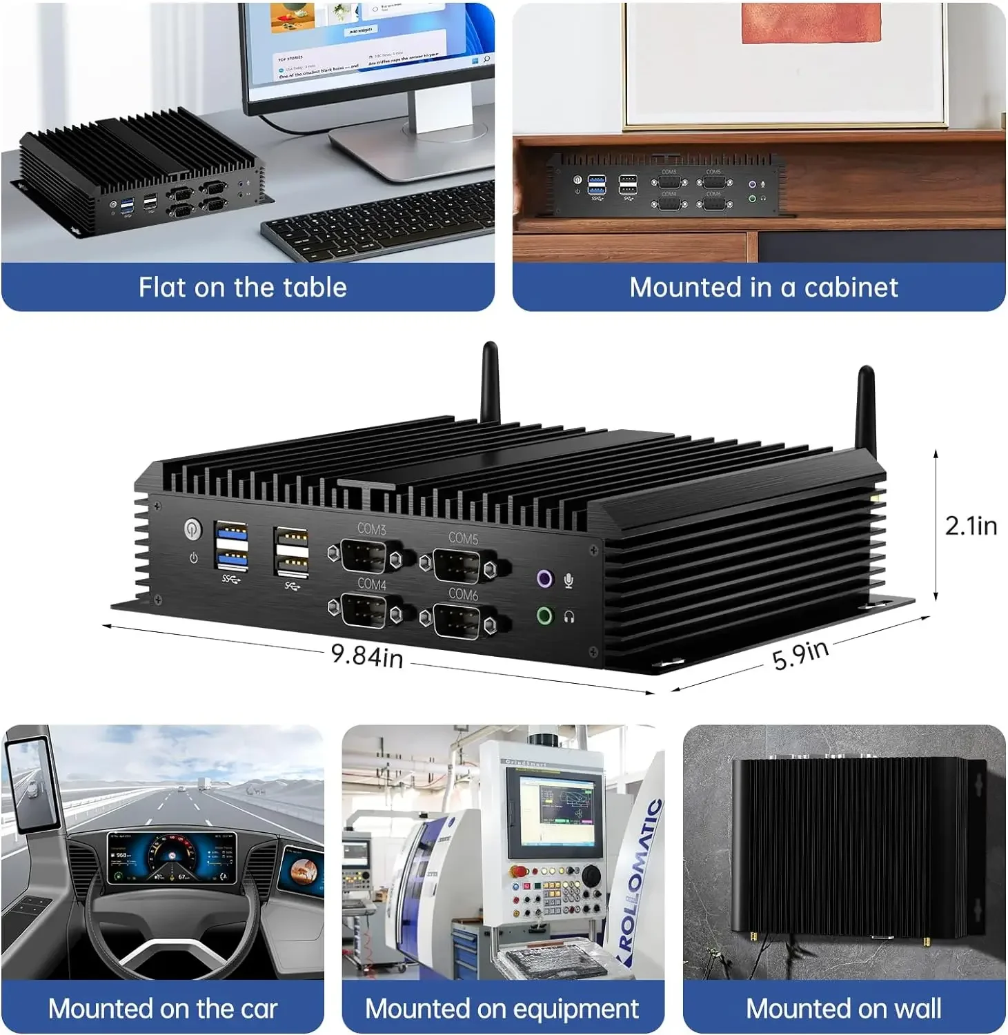 MSECORE-Mini PC MK200, Intel Core I7-1165G7, sin ventilador, Windows 11, ordenador portátil 2xDDR4 6xCOM Linux 4K WIFI HD