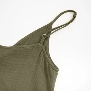 Ärmelloses Vintage -Kleid für Frauen, 100% Baumwolle, Crepe Gaze, V -Neckline, ärmelloses Verband, Maxi, elegante Kleider für Frauen 8 Hauptverkaufskleid Long Crepe - №3