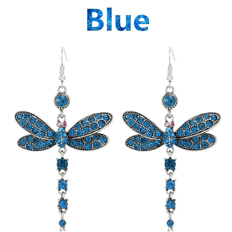 Gorgeous Colors Dragonfly Hook Earrings for Women Anniversary Gift Bride Engagement Wedding Fine Jewelry