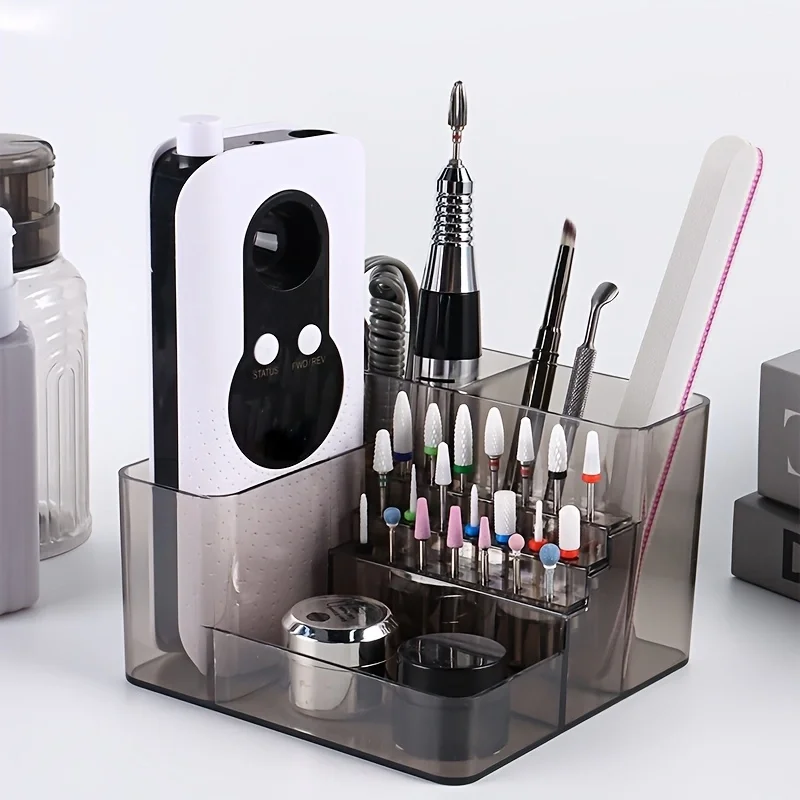 1 Stück 21-Loch Acryl-Nagelbohrer-Aufbewahrungshalter, Desktop-Organizer für Nagelbohrer & Bits (Maschine & Werkzeuge Nicht Enthalten) – Detail 5