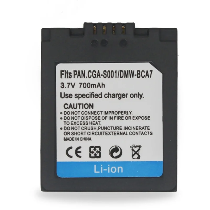 950mAh CGA-S001 CGA-S001E S001 Camera Battery  For Panasonic CGR-S001 DMW-BCA7 DMC-F1 DMC-FX1 DMC-FX5 USB Battery Charger