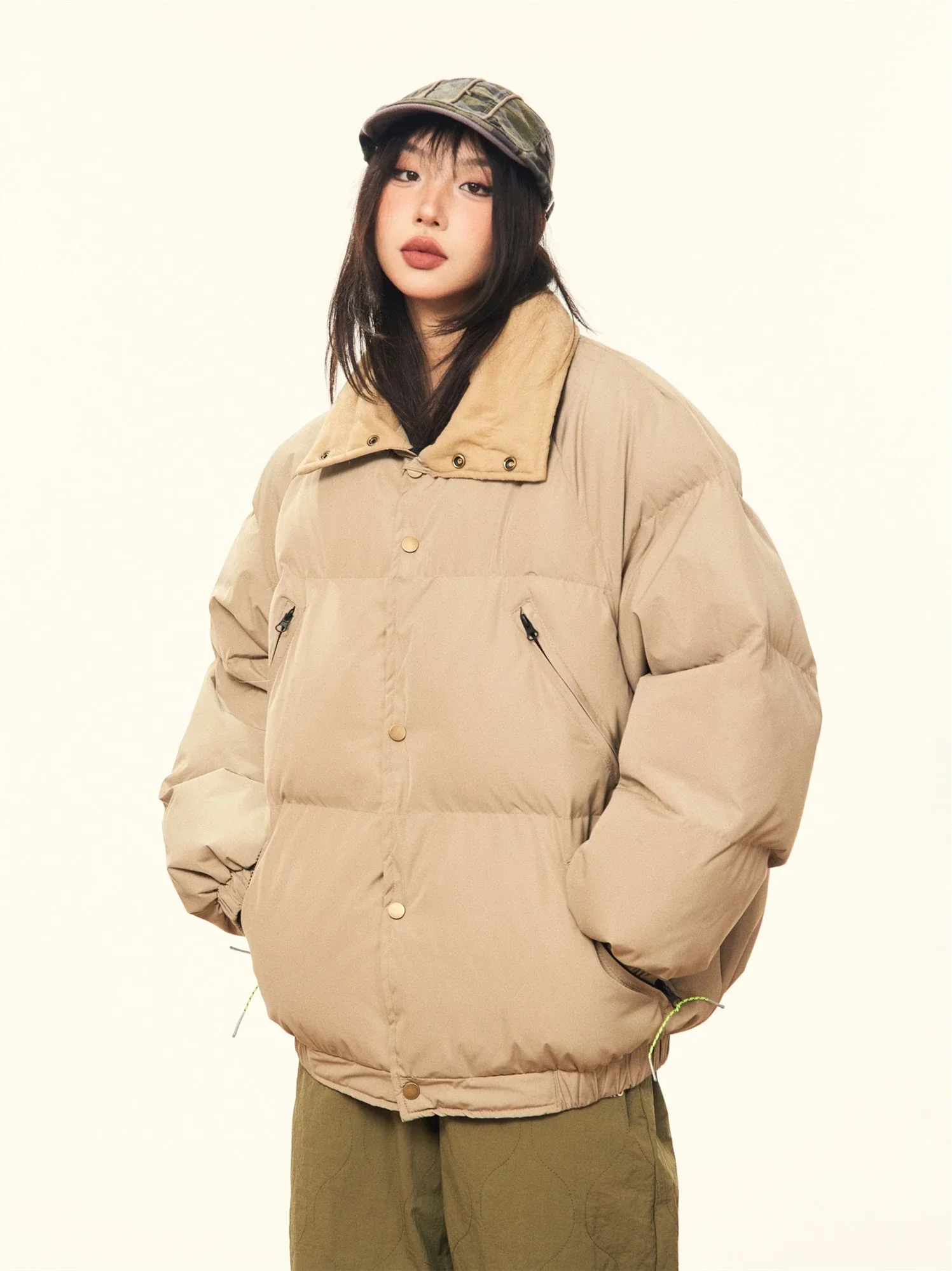 American Retro Heavyweight Thick Bread Jacket Cotton Jacket Women's Winter Design Sense Loose and Warm Cotton Jacket Trendy