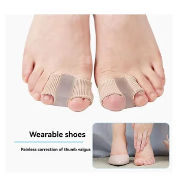 ที่แยกนิ้วเท้า2ชิ้นไฟเบอร์รูคู่เจลบล็อกหัวแม่เท้าตัวแยกนิ้วเท้าซิลิโคนรูคู่ของผู้ชายและผู้หญิงไฟเบอร์ออร์โธ