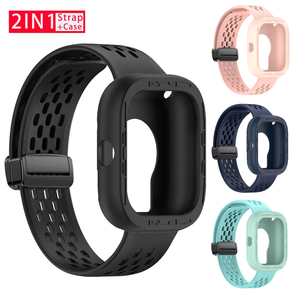 Cases+Silicone Band For Redmi Watch 4/5 Soft and Durable Silicone Lightweight Hollow Case Protector Screen Protector Accessories