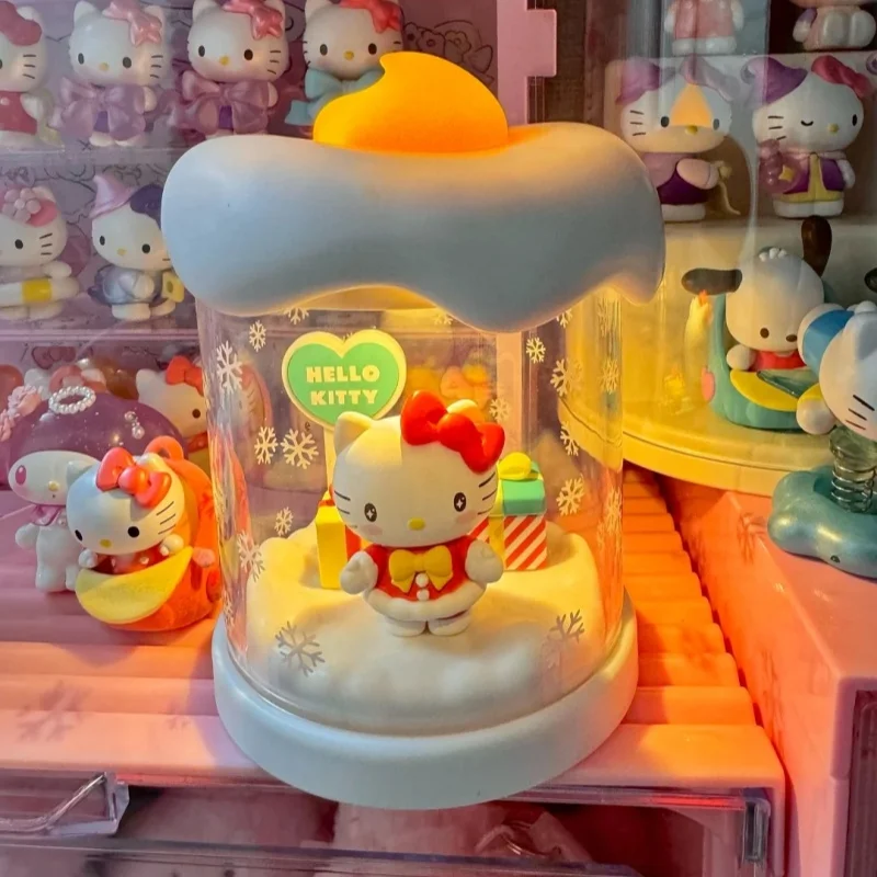 

Christmas Gift Kuromi Hellokitty Pompompurin Sanrio Family Winter Candle Light Ornaments Nightlight Blind Box Girl Gift Toys