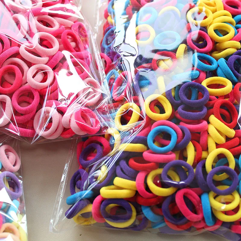 100/300/500Pcs Hair Bands for Children Colorful Nylon Scrunchie Hair Ties Rubber Band Kids Elastic Leagues Girl Hair Accessories