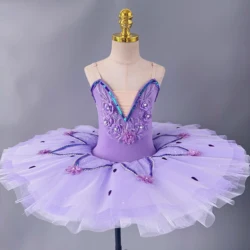 Children Professional Purple Ballet Skirt Girls Swan Lake Dance Kids Sequins Ballerina Ballet Dress Performance Dancing Costumes