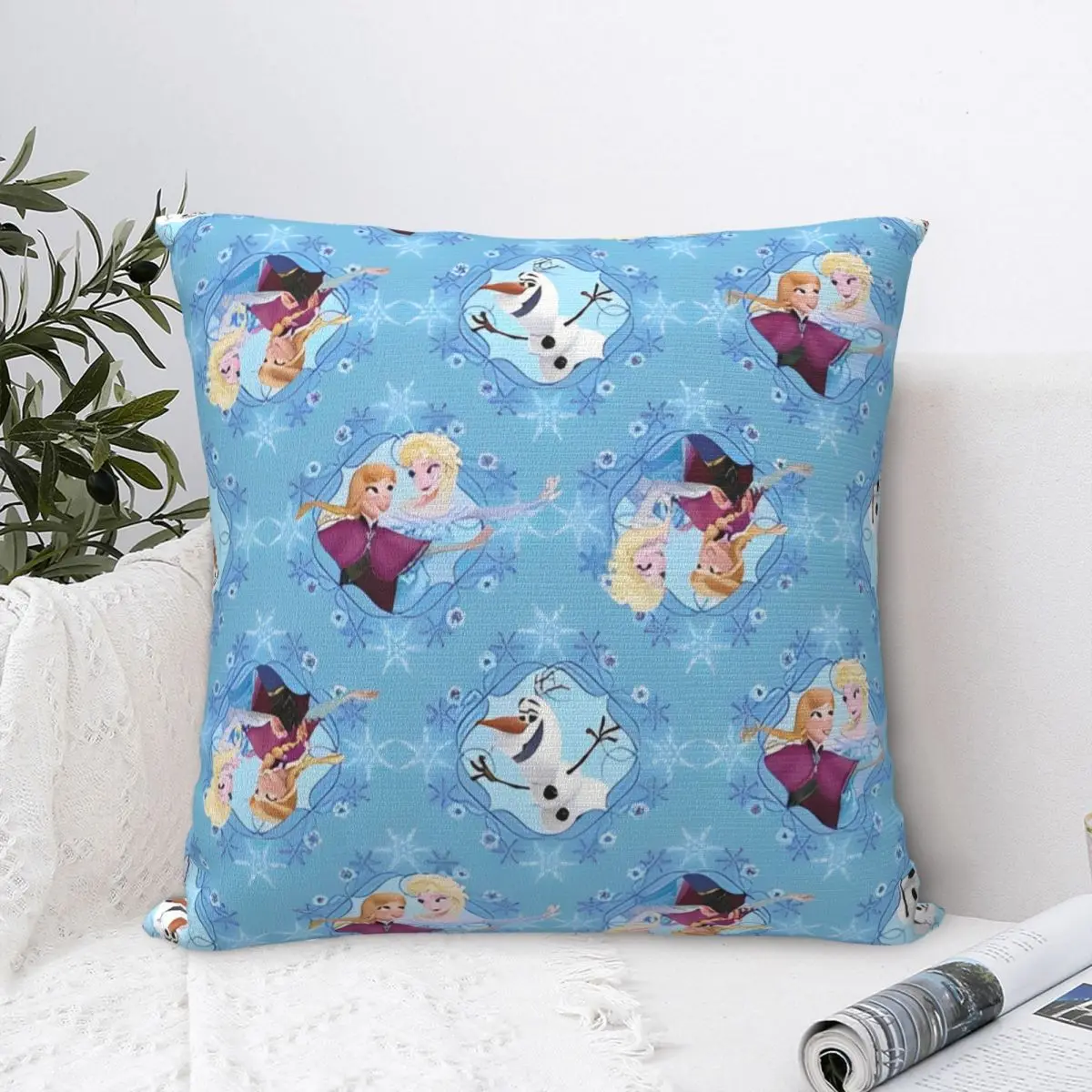 Cartoon Frozen Elsa Princess Pillowcases Kawaii Print Home Sofa Throw Pillow Cover Car Cushion