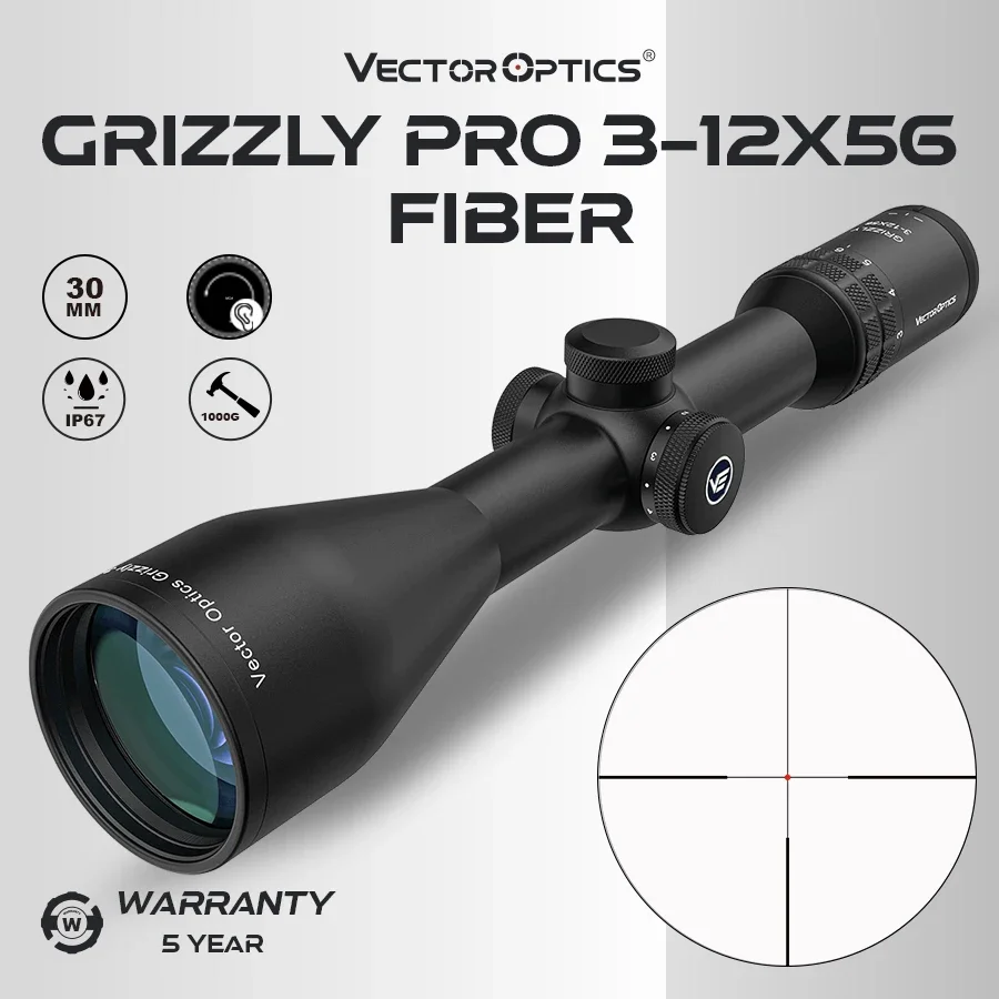 

Vector Optics Grizzly Pro 3-12X56I Fiber Sfp Hunting Riflescope 30Mm Monotube Tactical Telescopic Sights for Hunting