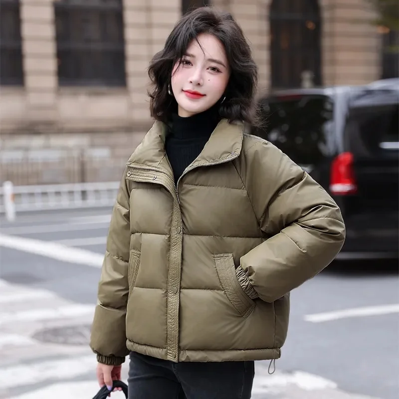 Doudoune rembourrée pour femme, Parkas courtes, Stand UR, Pain chaud épais, Vêtements en coton, Vêtements d'extérieur en cuir ample, Mode d'hiver, Nouveau, T558