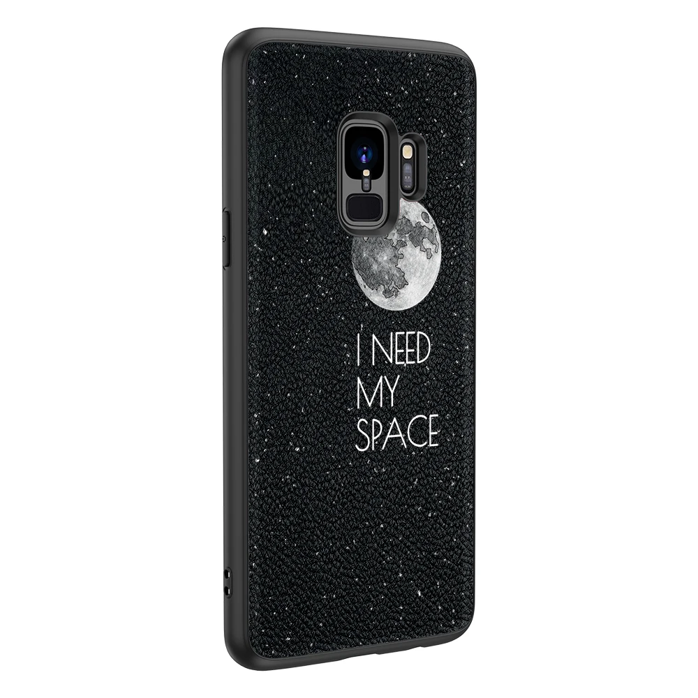 Backcover Lederen Hoesje Voor Samsung Galaxy S7 Edge S8 S9 Plus S10e S10x S10 Lite Hight Kwaliteit Maan Aarde Space Print Protecter